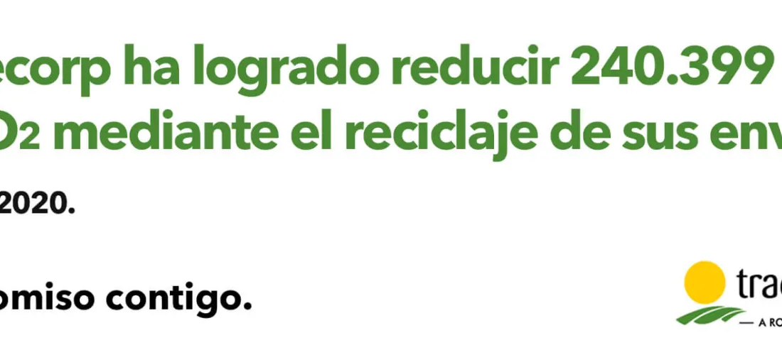 Tradecorp recibe el reconocimiento por su reducción en emisiones de dióxido de carbono gracias al reciclaje de sus envases